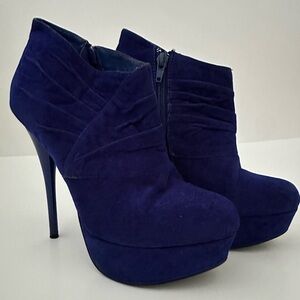 Deb Royal Blue Heeled Ankle Boots 5 inches